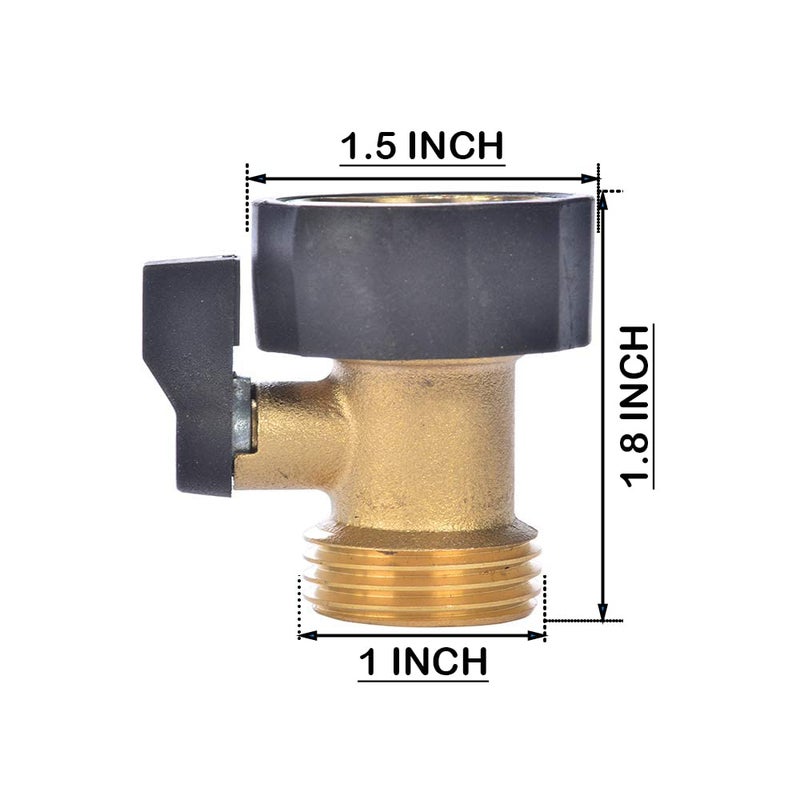 Sanpaint 3/4" Brass Garden Hose Shut Off Valve,1-Way Restricted-Flow Water Shut-Off, Fits 3/4 Inch Hose Connector - Image 5